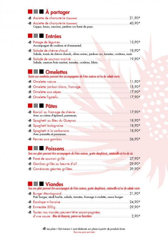 carte A Casa Nostra Risoul entrées