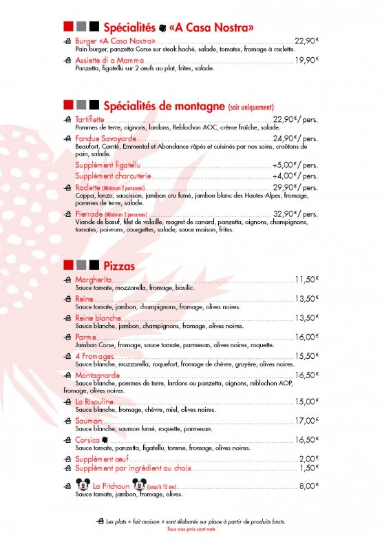 carte A Casa Nostra Risoul plats