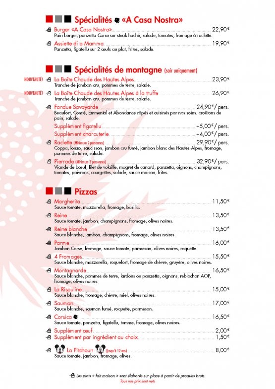 carte A Casa Nostra Risoul plats